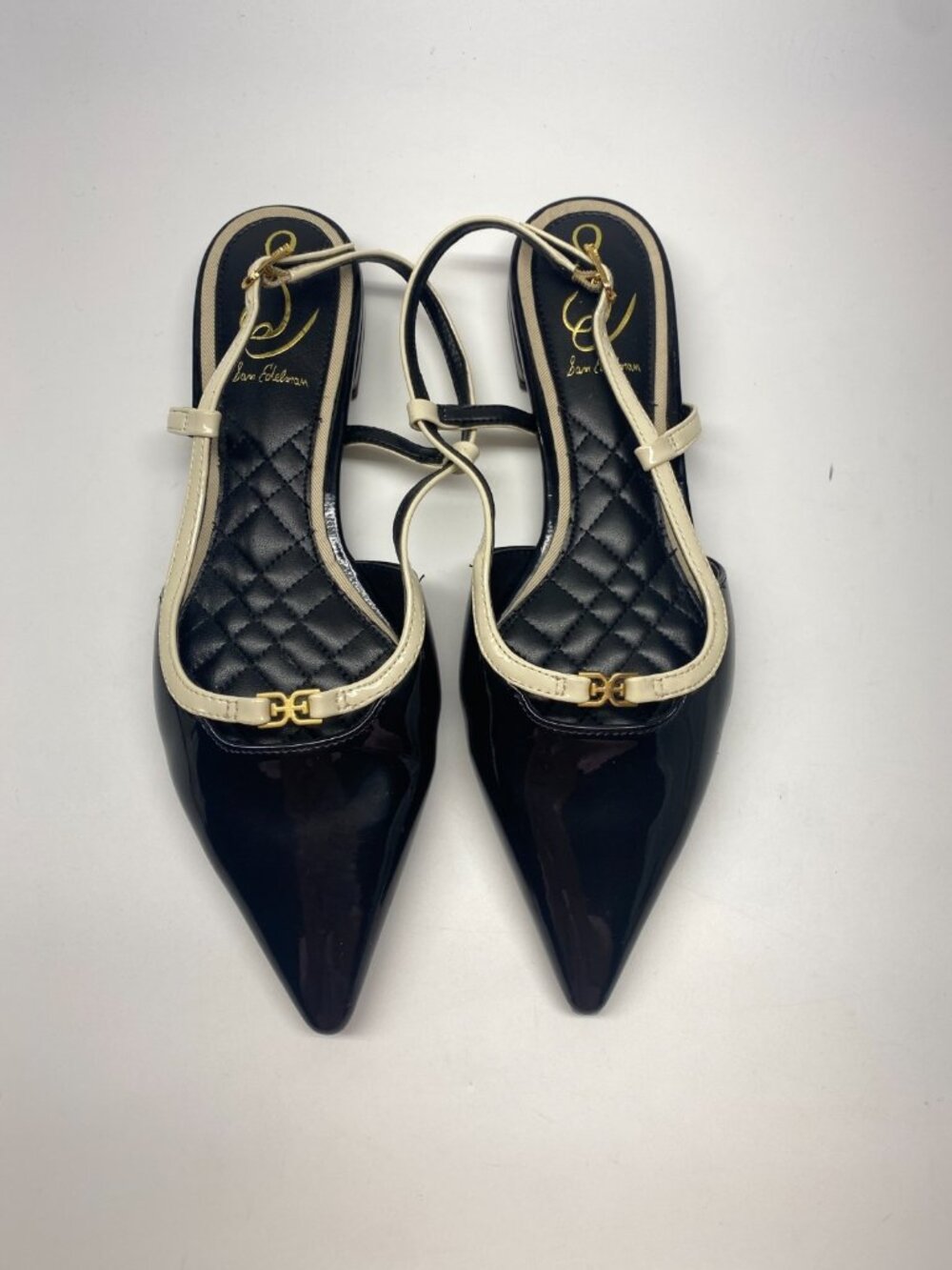 Sam Edelman Womens Cohen Black Slingback Pointy Toe Flat Sz 6.5